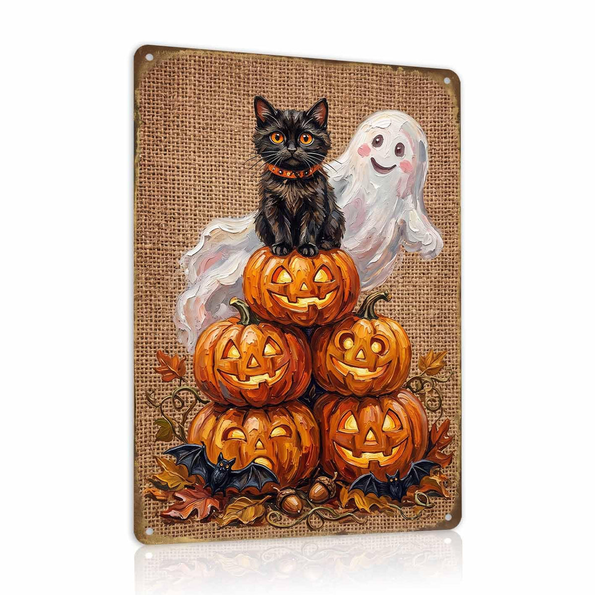 Halloween Poem Metal Sign, “When Witches Go Riding” Wall Decor, Vintage Witch Halloween Art, Spooky Rustic Home Decoration