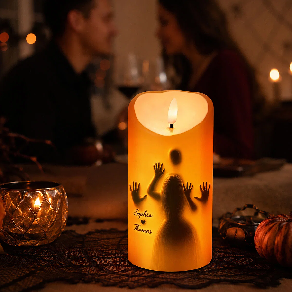 💕🔥 Can’t Keep My Hands Off You Naughty Couple Silhouette LED Candle 🕯️💑