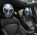 Car Headrest Cover (1pc) - Grey Alien Area 51 Themed Universal Vehicle Accessories