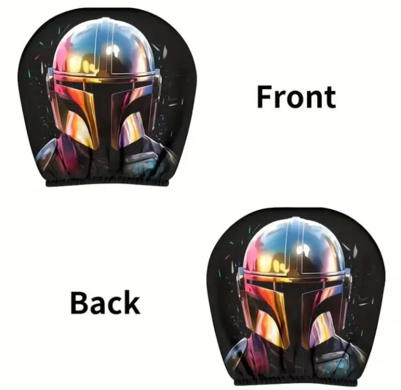 Car Headrest Cover (1pc) - Star Wars Themed - Mandalorian - Universal Vehicle Head Rest Covers TV Movie