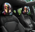 Car Headrest Cover (1pc) - Star Wars Themed - Mandalorian - Universal Vehicle Head Rest Covers TV Movie