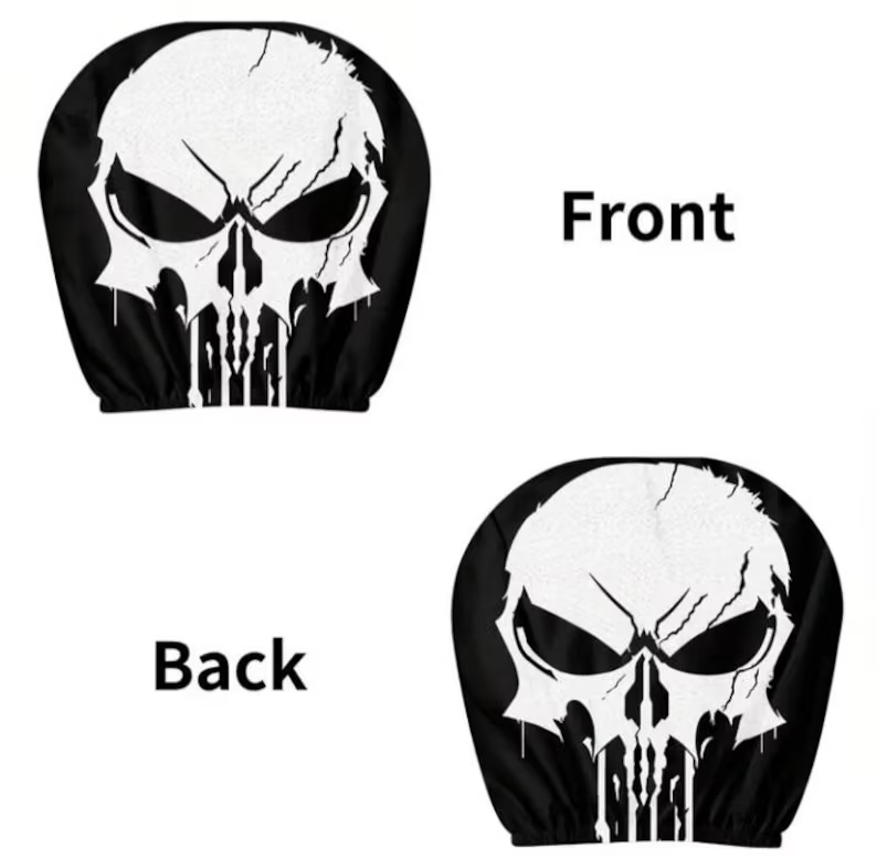 Car Headrest Cover (1pc) - The Punisher Marvel Themed Universal Vehicle Accessories
