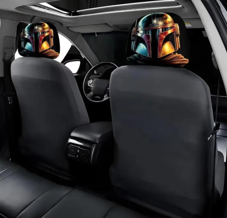 Car Headrest Cover (1pc), Star Wars Themed - Boba Fett - Universal Vehicle head Rest Covers TV Movie