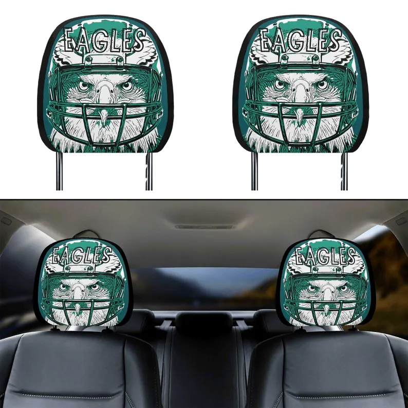 Eagles Headrest Cover (1pc) – Football Fan Car Seat Covers