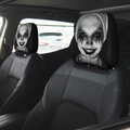 Car Seat Headrest Cover (1pc), Horror Ghost Face Print Car Interior Decoration Headrest Protector, Printed Car Headrest Covers, Easy To Install And Clean