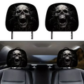 Car Headrest Cover (1pc), Halloween Skull Design Soft Polyester Protector Easy To Clean Car Interior Accessory