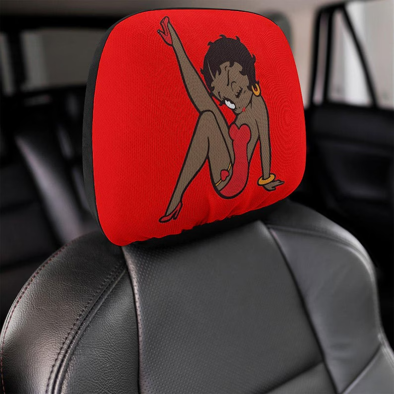 Betty Boop Car Headrest Cover (1pc) - Vintage Charm, Universal Fit