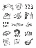 Carmy The Bear Inspired Temporary Tattoos, 15-Piece Pack, 5x5cm Size, Gift for Friends and Fans, Halloween Spirits Fun For Event