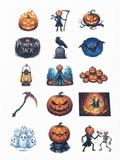 Pumpkin Jack Theme Temporary Tattoos, 15-Piece Pack, 5x5cm Size, Gift for Friends and Fans, Halloween Spirits Fun For Event