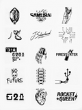 Johnny Silverhand Inspired Arm Tattoo Set - Cyberpunk Temporary Tattoo Set, 15-Piece Pack, 5x5cm Size, Gift for Friends and Fans, Halloween Spirits Fun For Event