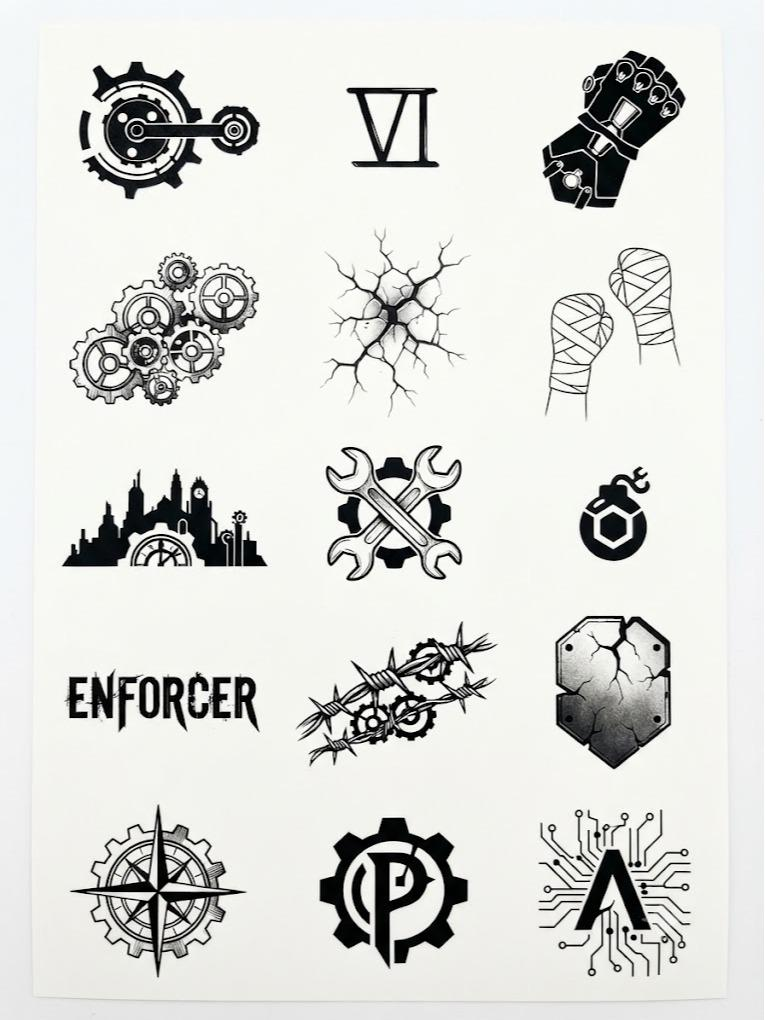 Vi Tattoo Set Temporary Tattoos, Vi Inspired Cosplay Set, 15-Piece Pack, 5x5cm Size, Gift for Friends and Fans, Halloween Spirits Fun For Event