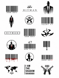 Hitman Barcode Temporary Tattoo - Agent Barcode Temporary Tattoo, Halloween Costume Tattoo, Video Game Costume, 15-Piece Pack, 5x5cm Size, Gift for Friends and Fans, Halloween Spirits Fun For Event