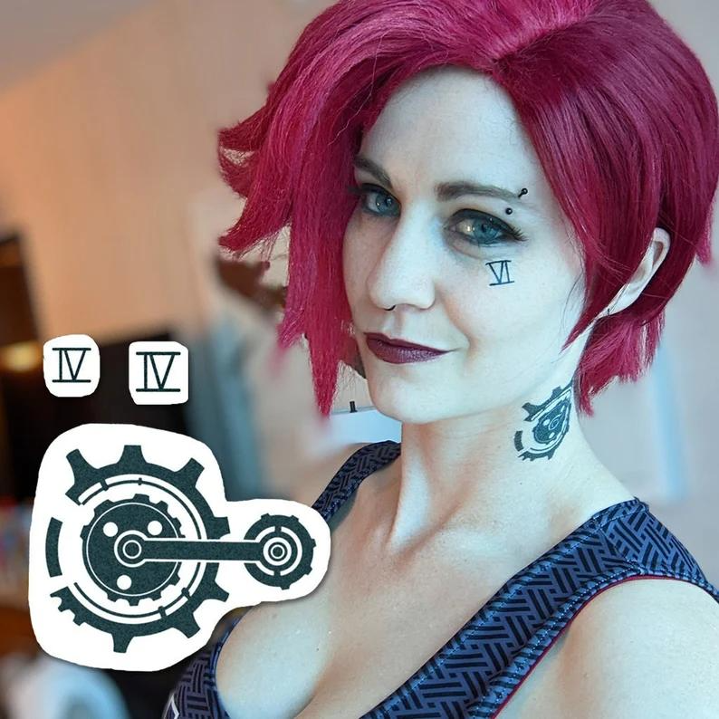 Vi Tattoo Set Temporary Tattoos, Vi Inspired Cosplay Set, 15-Piece Pack, 5x5cm Size, Gift for Friends and Fans, Halloween Spirits Fun For Event