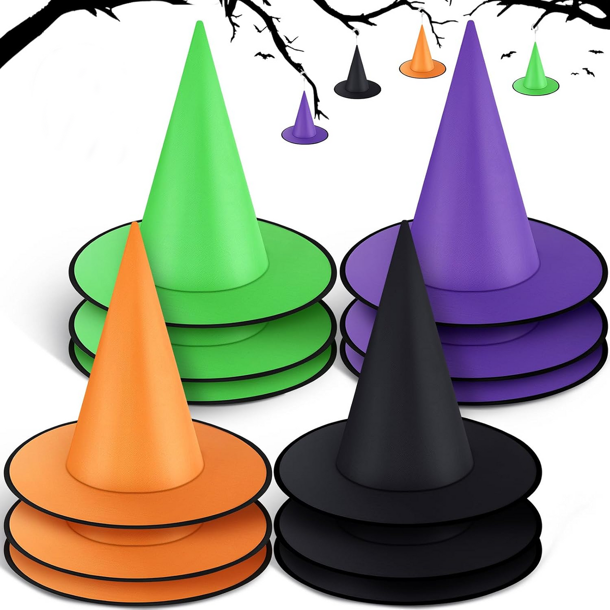 Halloween Witch Hat, Hanging Decor, Halloween Costume, Accessories for Porch Yard Indoor Outdoor Decor