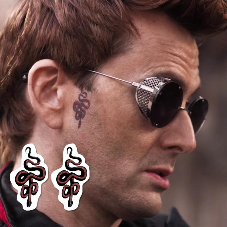 Crowley Snake Temporary Tattoo, 15-Piece Pack, 5x5cm Size, Gift for Friends and Fans, Halloween Spirits Fun For Event
