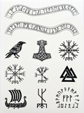 Floki Inspired Head Tattoos, Viking Costume, 15-Piece Pack, 5x5cm Size, Gift for Friends and Fans, Halloween Spirits Fun For Event