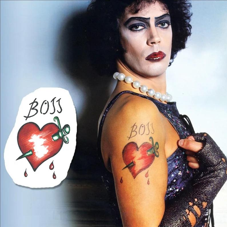 Frank N Furter Temporary Tattoo, Rocky Horror Picture Show Temporary Tattoo, 15-Piece Pack, 5x5cm Size, Gift for Friends and Fans, Halloween Spirits Fun For Event