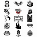 Dracula Theme Temporary Tattoos, 15-Piece Pack, 5x5cm Size, Gift for Friends and Fans, Halloween Spirits Fun For Event