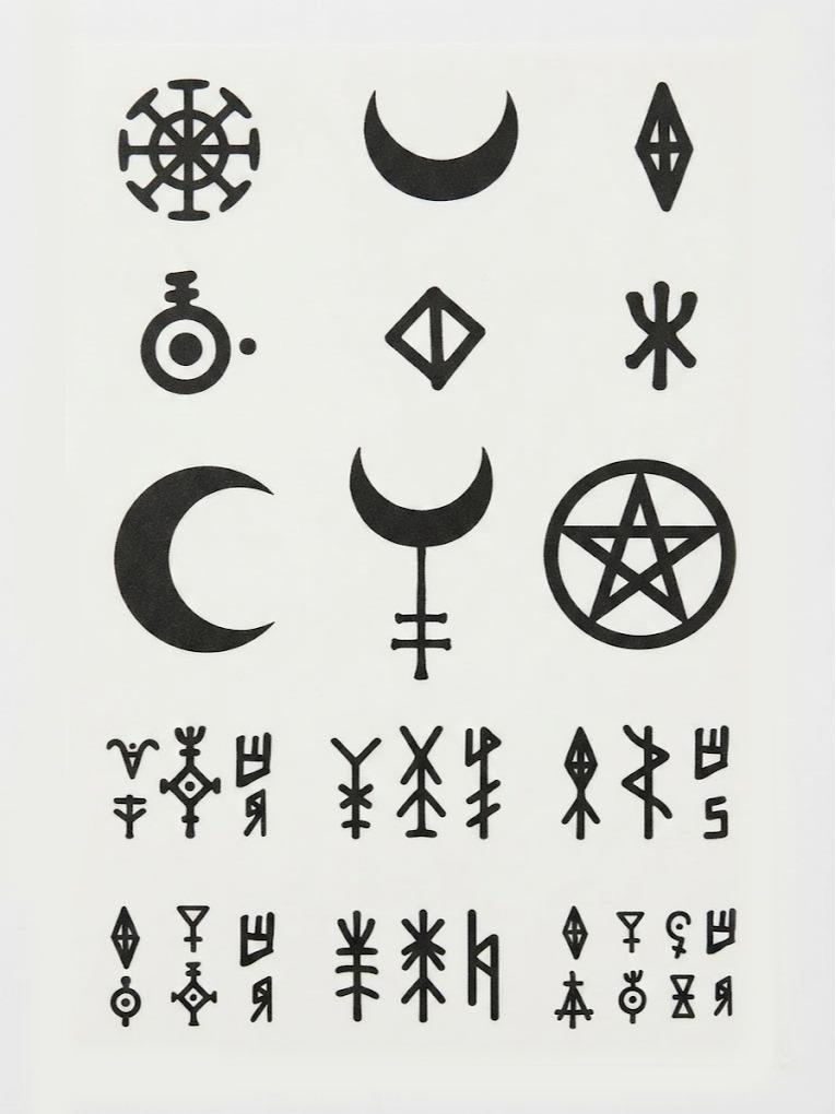 Witch Face Tattoos, Witchcraft Temporary Tattoo, Halloween Cosplay Kit, 15-Piece Pack, 5x5cm Size, Gift for Friends and Fans, Halloween Spirits Fun For Event