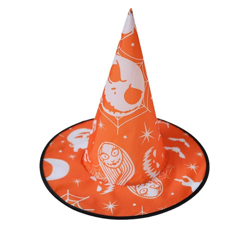 Halloween Witch Hat Costume Jack Skellington And Sally Pattern, The Nightmare Before Christmas Cosplay Headwear for Halloween, Costume and Makeup Party Decor