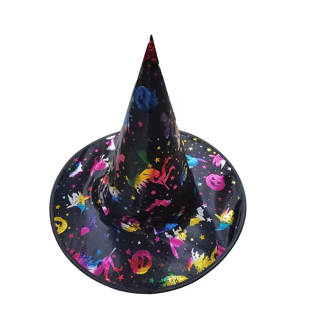 Witch Hat For Halloween Party Costume Masquerade Accessory, Rainbow Pattern, Spooky Season Gift, Accessories for Porch Yard Indoor Outdoor Decor