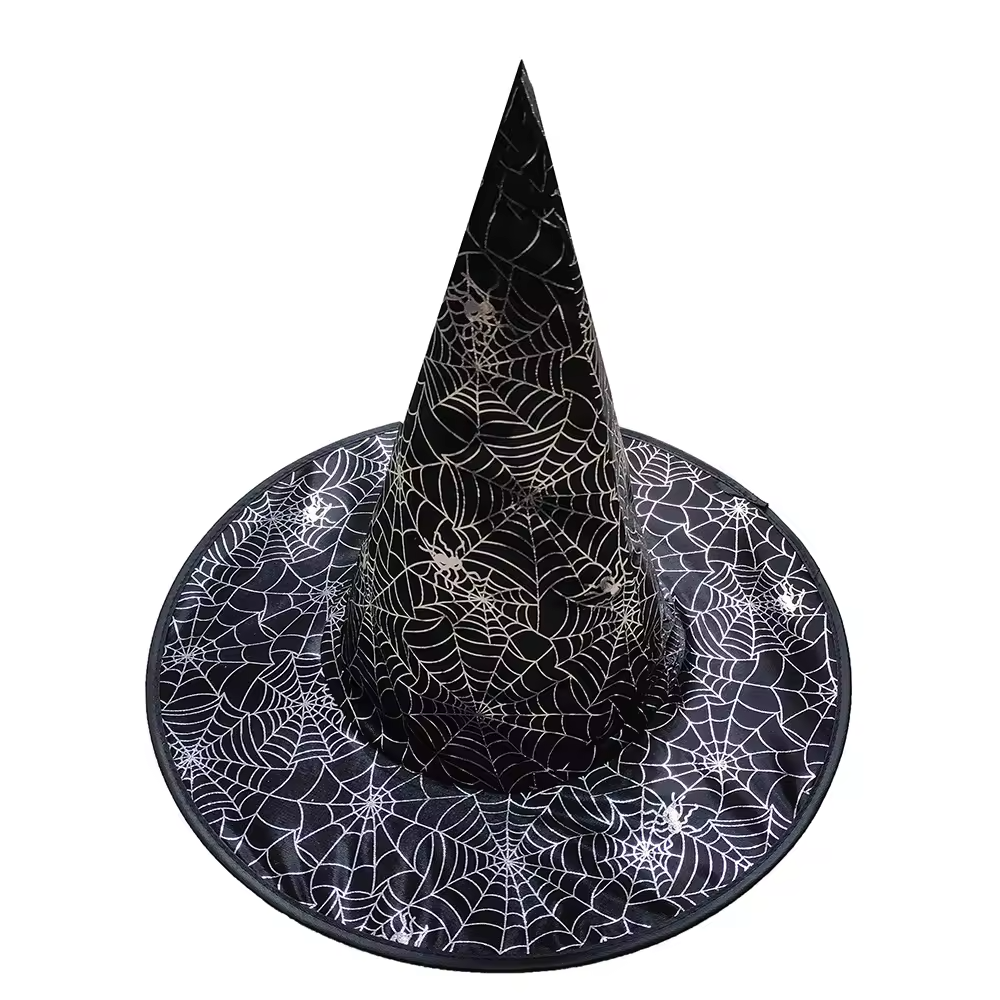 Masquerade Party Halloween Costume, Accessory Decoration Party, Spider Web Gold Silver, Kid Adult Hats, Wizard Hat