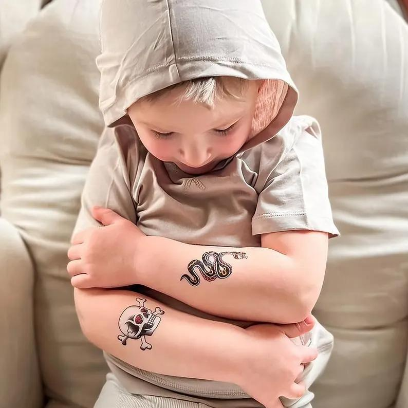 Old School Sailor Temporary Tattoos, Skin Safe | Removable, 15-Piece Pack, 5x5cm Size, Gift for Friends and Fans, Halloween Spirits Fun For Event