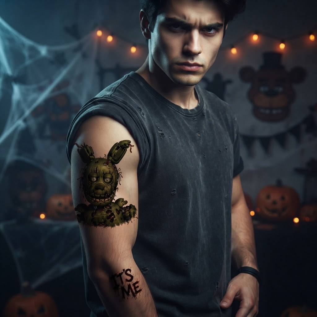 Five Nights at Freddy's characters FNAF Theme Temporary Tattoos, 15-Piece Pack, 5x5cm Size, Gift for Friends and Fans, Halloween Spirits Fun For Event
