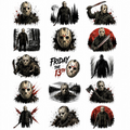 Jason Voorhees Theme Temporary Tattoos, 15-Piece Pack, 5x5cm Size, Gift for Friends and Fans, Halloween Spirits Fun For Event