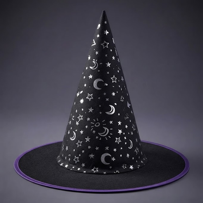 Cloth Witch Hat: Halloween Costume Accessory, Halloween Custom, Spooky Season Gift, Accessories for Porch Yard Indoor Outdoor Decor