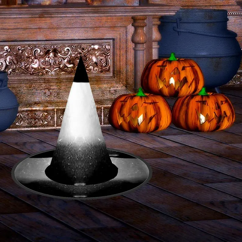 Halloween Witch Hat: Black Costume Accessory, Halloween Custom, Spooky Season Gift, Accessories for Porch Yard Indoor Outdoor Decor
