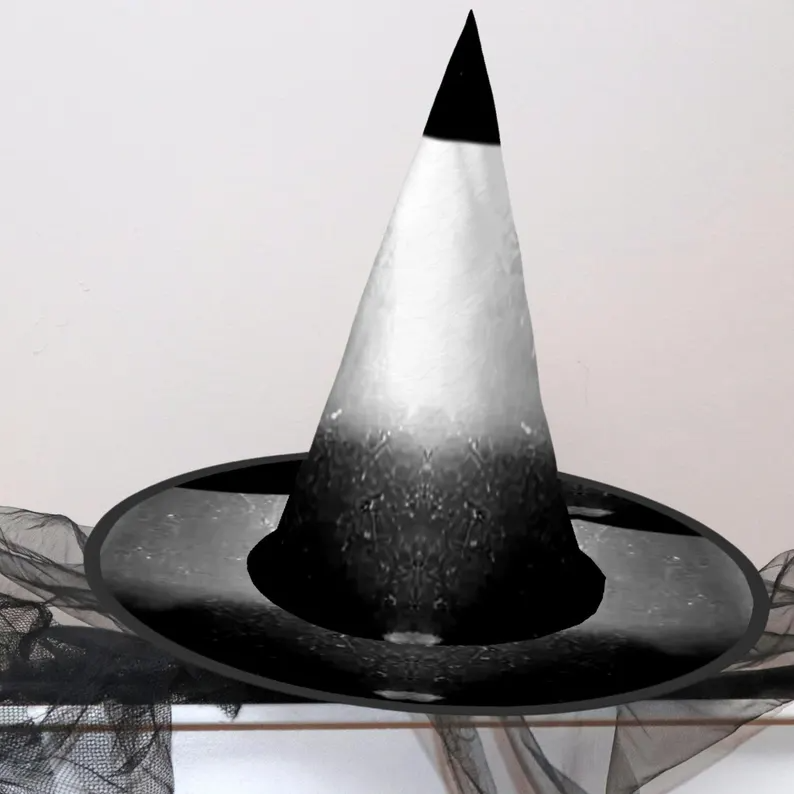 Halloween Witch Hat: Black Costume Accessory, Halloween Custom, Spooky Season Gift, Accessories for Porch Yard Indoor Outdoor Decor