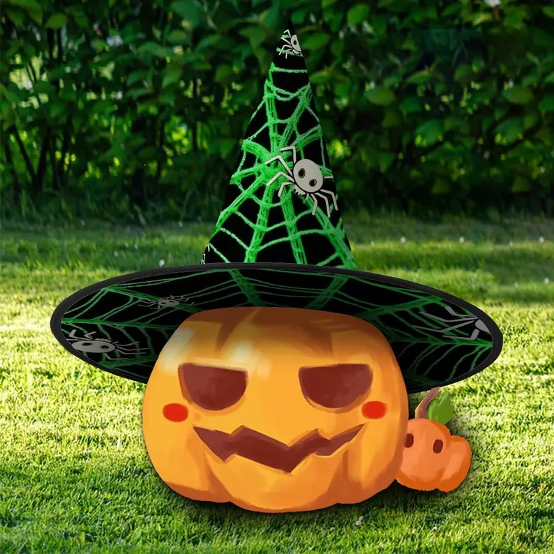 Halloween Witch Hat: Spider Web Costume Party Decor, Halloween Custom, Spooky Season Gift, Accessories for Porch Yard Indoor Outdoor Decor