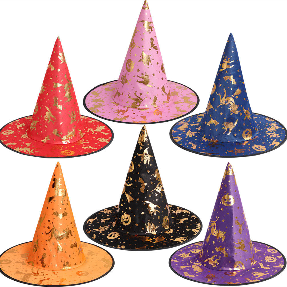 Masquerade Party Halloween Costume, Accessory Decoration Party, Pumpkin Witch, Kid Adult Hats, Wizard Hat