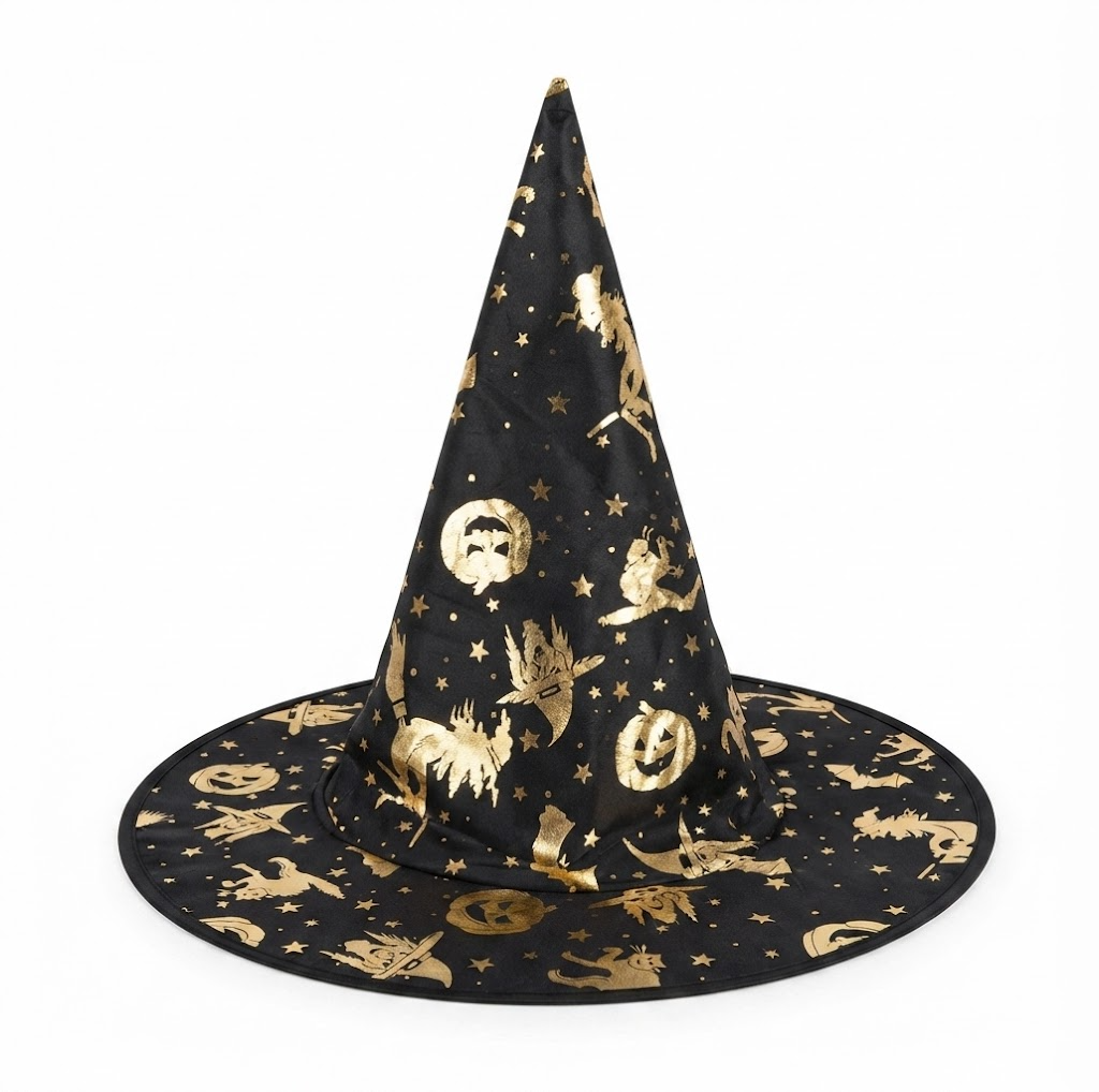 Masquerade Party Halloween Costume, Accessory Decoration Party, Pumpkin Witch, Kid Adult Hats, Wizard Hat