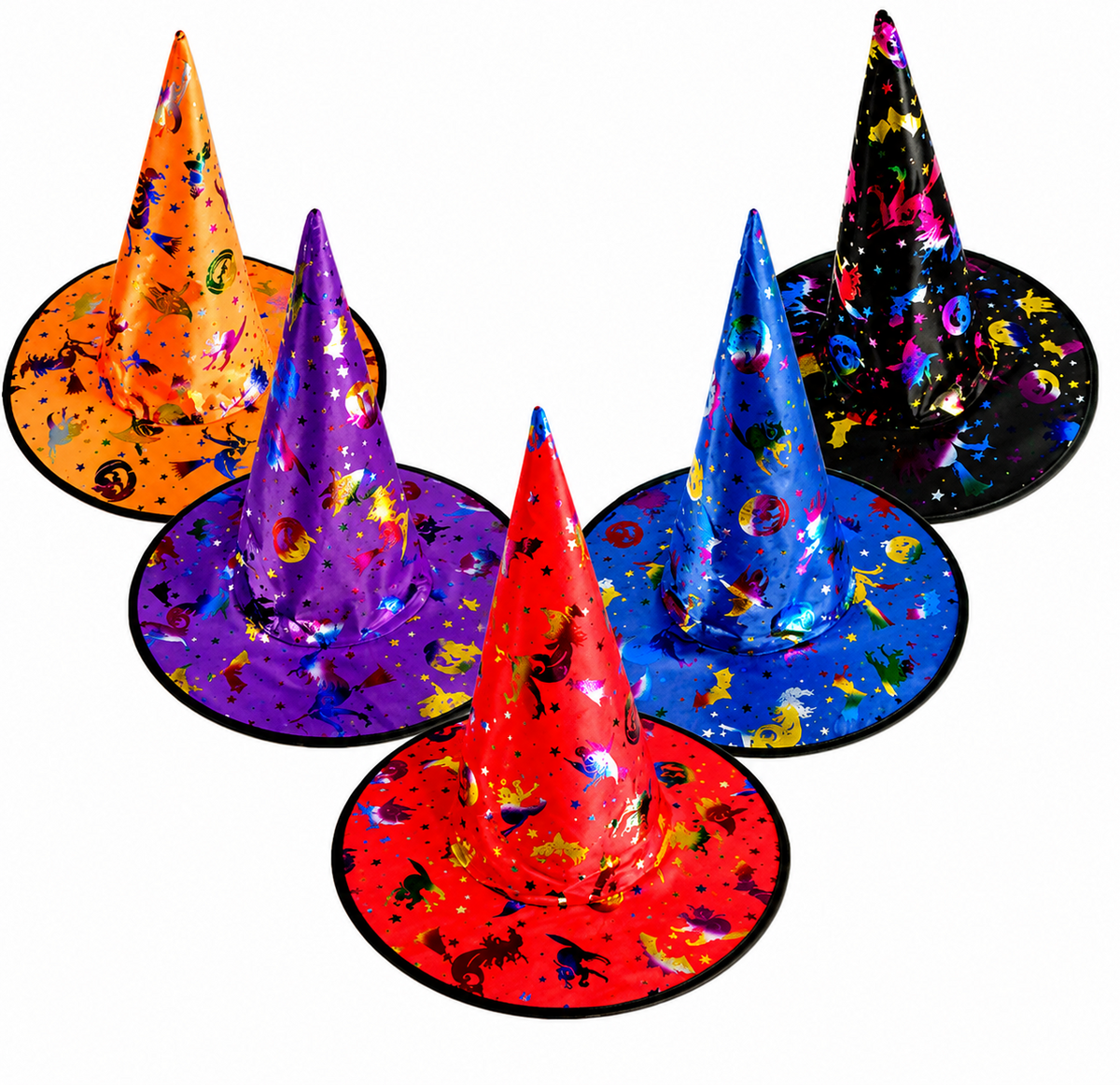 Witch Hat For Halloween Party Costume Masquerade Accessory, Rainbow Pattern, Spooky Season Gift, Accessories for Porch Yard Indoor Outdoor Decor