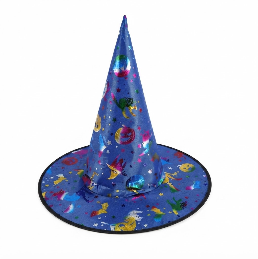 Witch Hat For Halloween Party Costume Masquerade Accessory, Rainbow Pattern, Spooky Season Gift, Accessories for Porch Yard Indoor Outdoor Decor
