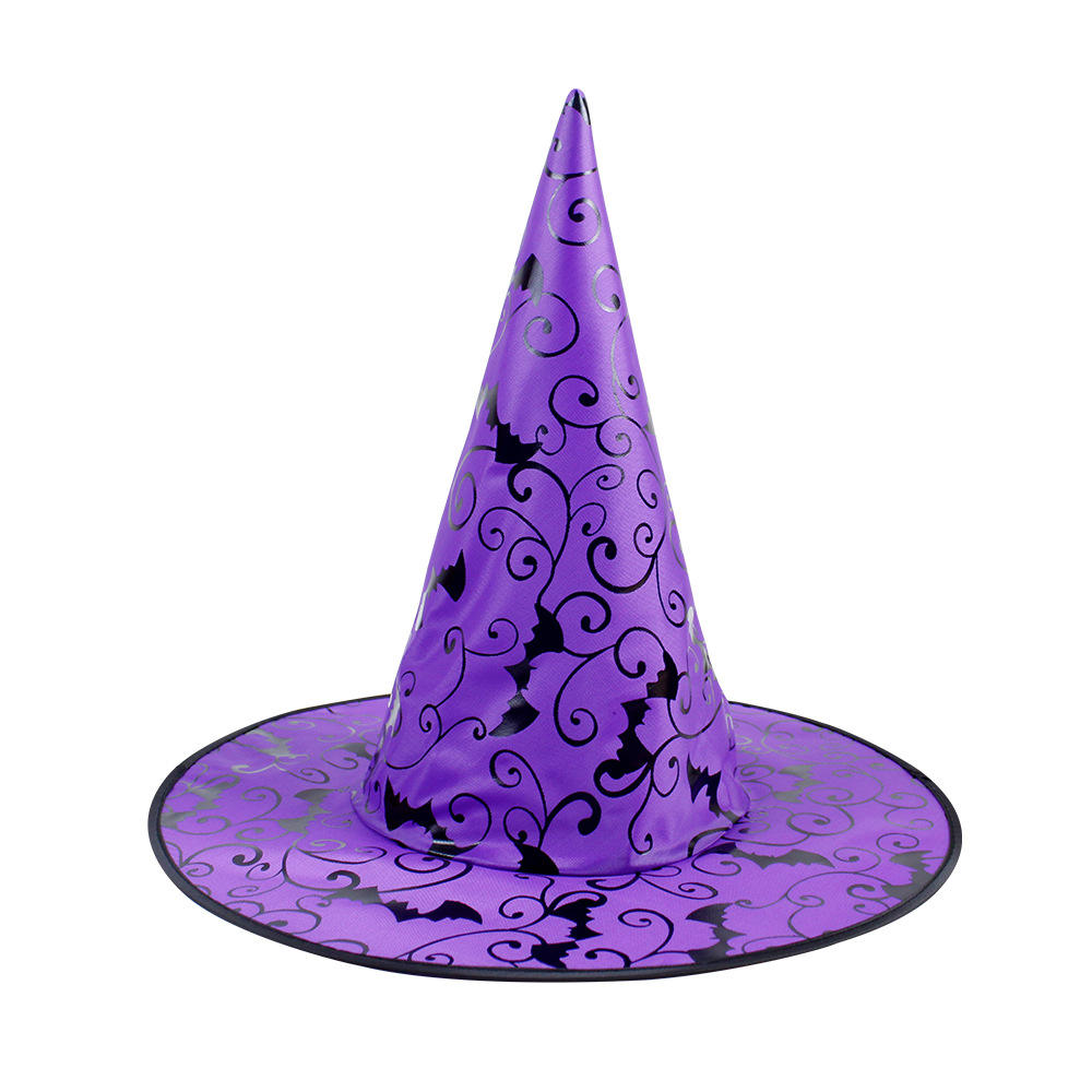 Halloween Bat Colorful Wizard Hat, Witch Hat Theme Party Decoration Props, Spooky Season Gift, Accessories for Porch Yard Indoor Outdoor Decor
