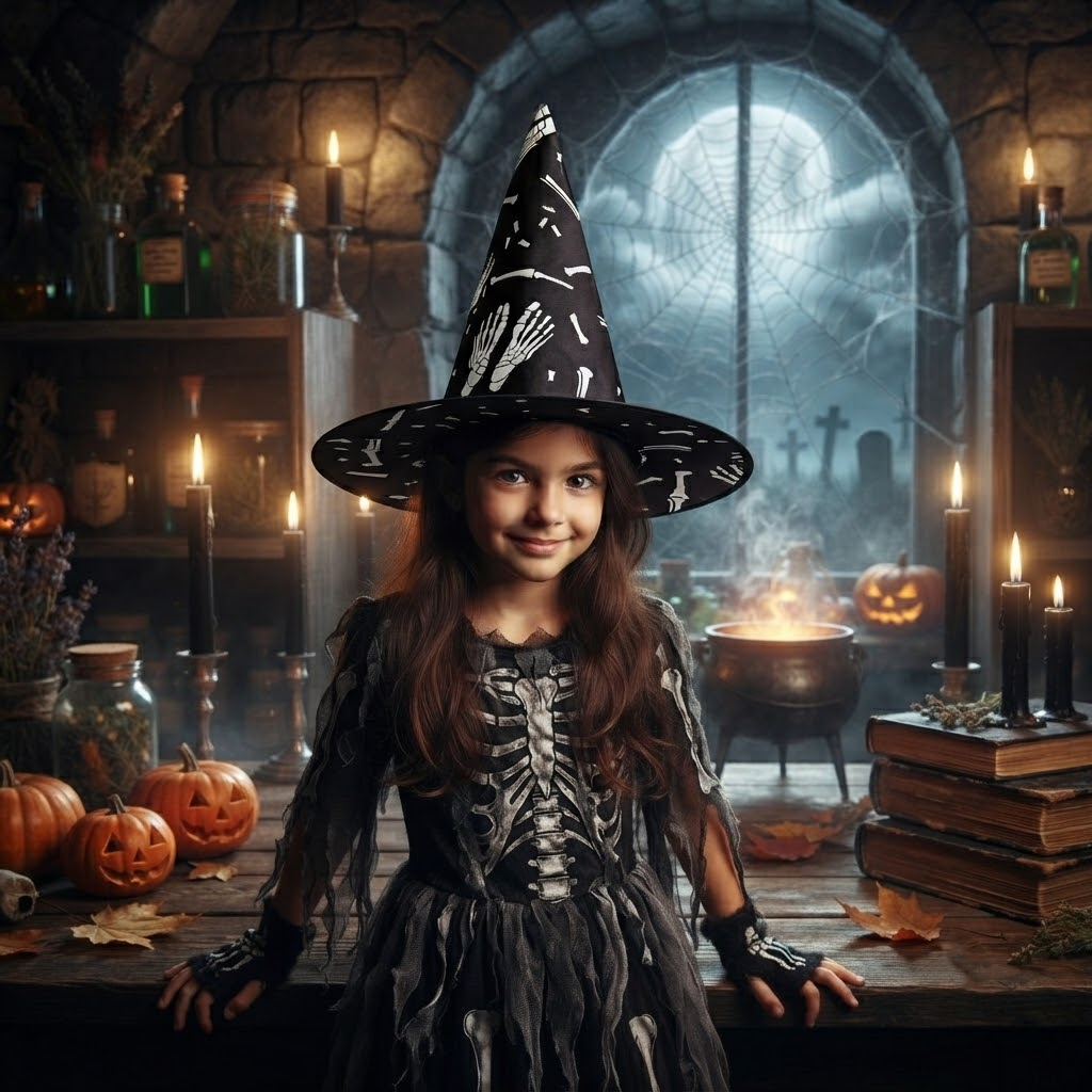 Halloween Skull Witch Hat Party, Witch Hat Costume Props, Black Witch Hat, Spooky Season Gift, Accessories for Porch Yard Indoor Outdoor Decor