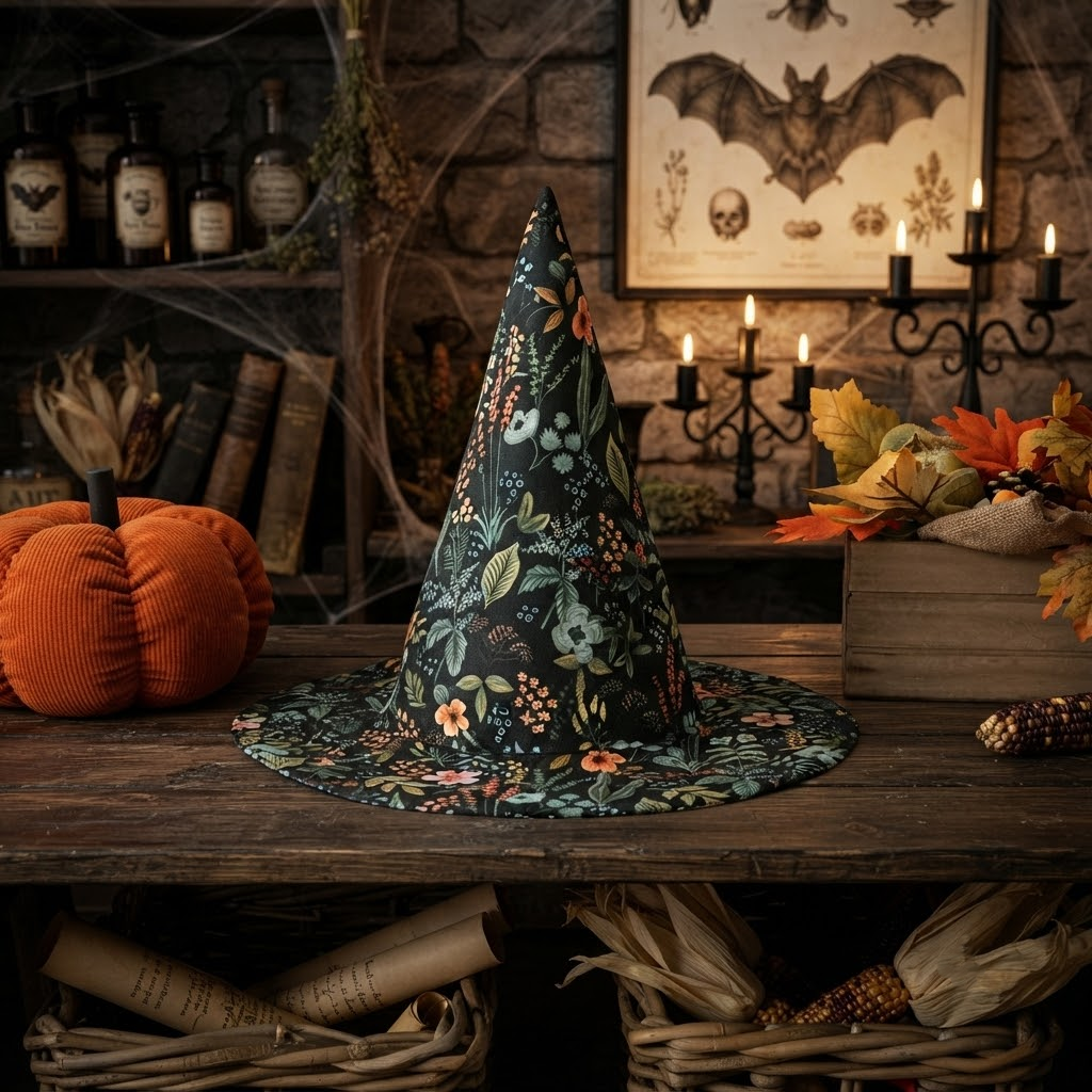 Witch Hat Flower And Floral, Halloween Custom, Spooky Season Gift, Accessories for Porch Yard Indoor Outdoor Decor
