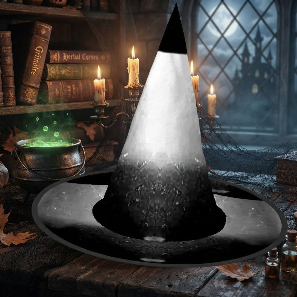 Halloween Witch Hat: Black Costume Accessory, Halloween Custom, Spooky Season Gift, Accessories for Porch Yard Indoor Outdoor Decor