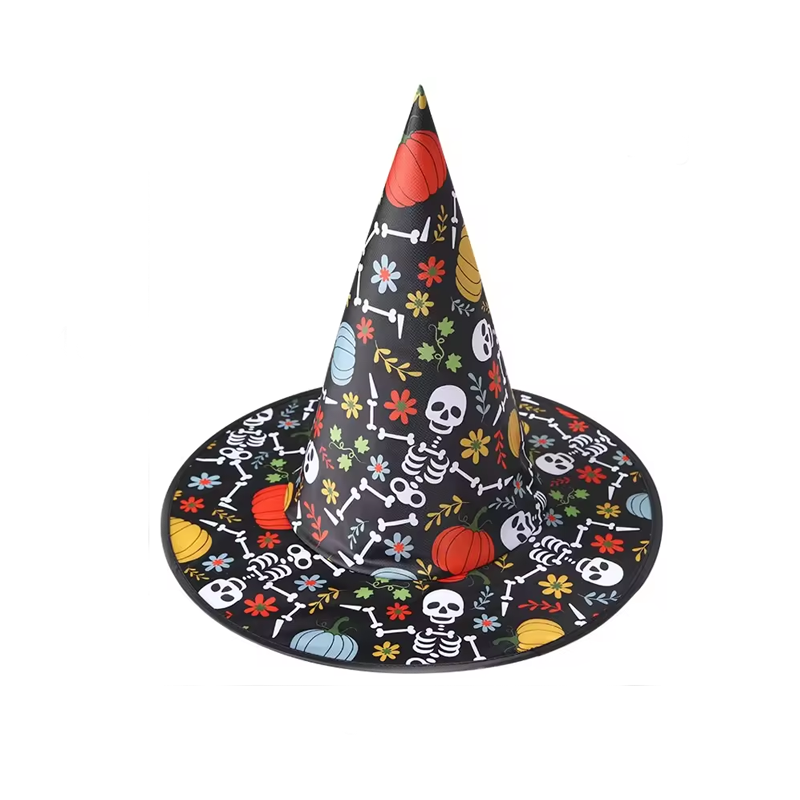 Halloween Funky Skeletons Witch Hat Party, Witch Hat Costume Props, Black Witch Hat, Spooky Season Gift, Accessories for Porch Yard Indoor Outdoor Decor