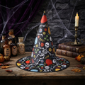 Halloween Funky Skeletons Witch Hat Party, Witch Hat Costume Props, Black Witch Hat, Spooky Season Gift, Accessories for Porch Yard Indoor Outdoor Decor