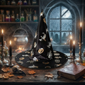 Halloween Ghosts Witch Hat Party, Witch Hat Costume Props, Black Witch Hat, Spooky Season Gift, Accessories for Porch Yard Indoor Outdoor Decor