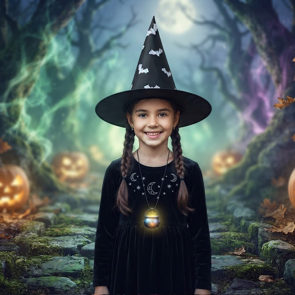 Black Witch Wizard Hat with Bats Prints Halloween Decoration and Cosplay Costume Props, Accessories for Porch Yard Indoor Outdoor Decor