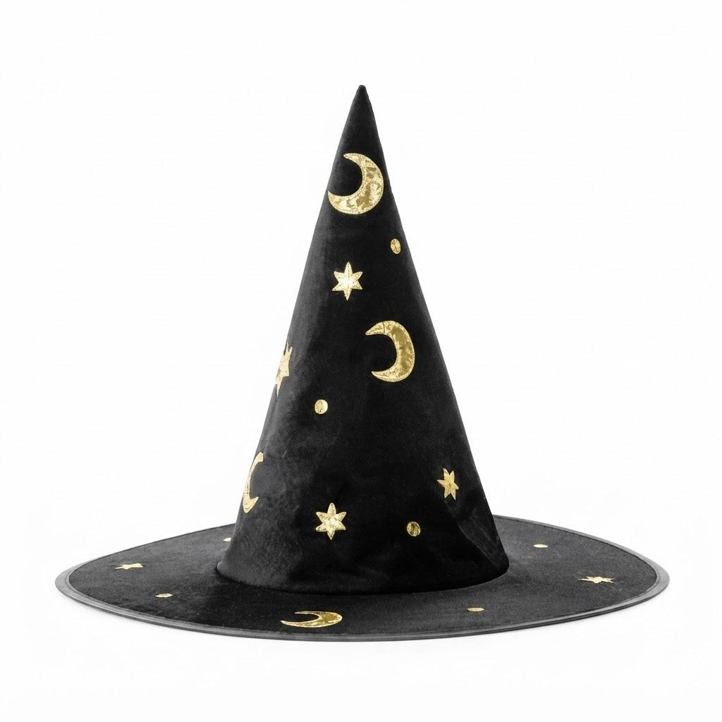 Witch And Wizard Hat, Stars And Moon Hat Halloween Costume, Spooky Season Gift, Accessories for Porch Yard Indoor Outdoor Decor