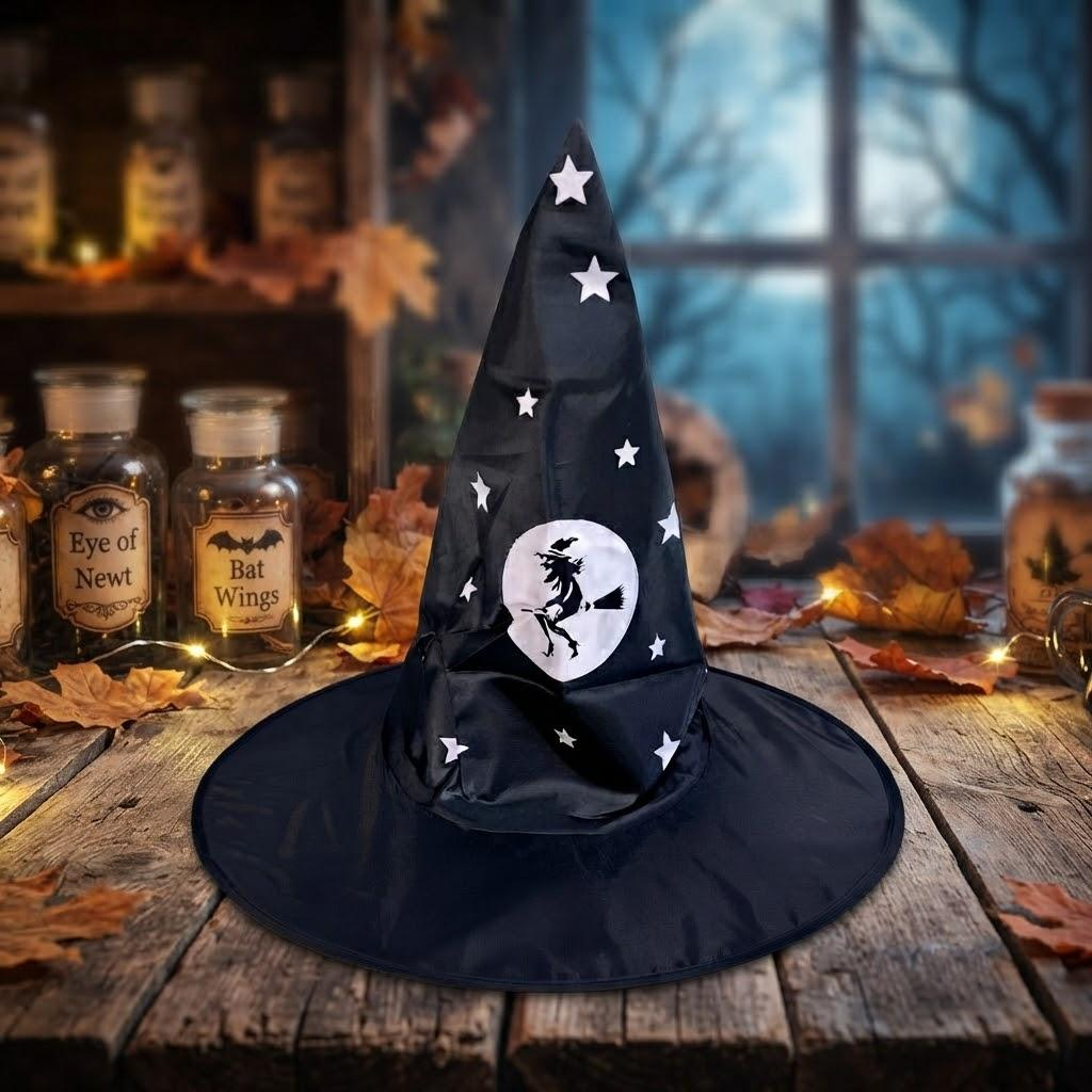 Black And White Witch Hat, Halloween Costume, Spooky Season Gift, Accessories for Porch Yard Indoor Outdoor Decor