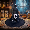 Black And White Witch Hat, Halloween Costume, Spooky Season Gift, Accessories for Porch Yard Indoor Outdoor Decor