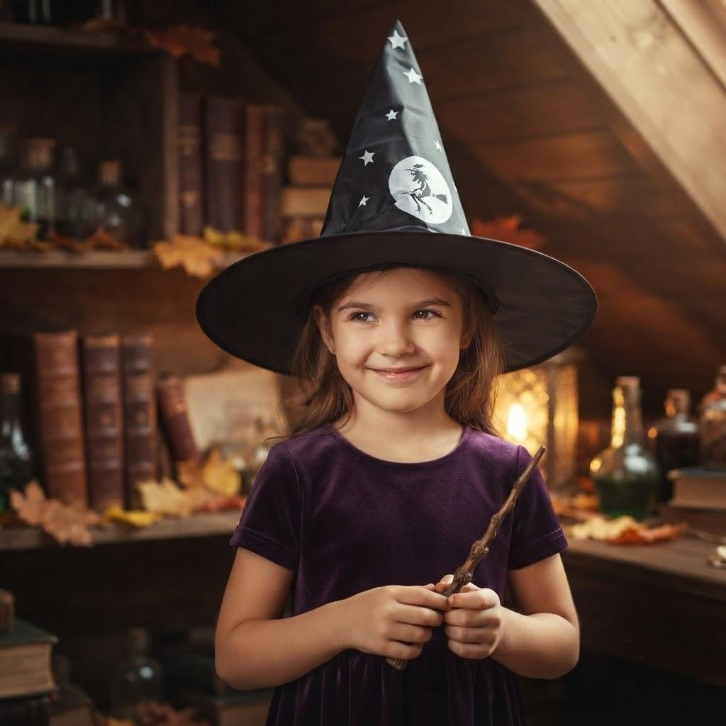 Black And White Witch Hat, Halloween Costume, Spooky Season Gift, Accessories for Porch Yard Indoor Outdoor Decor
