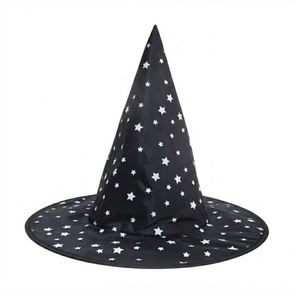 Halloween Witch Stars Hat Black, Halloween Costume, Spooky Season Gift, Accessories for Porch Yard Indoor Outdoor Decor
